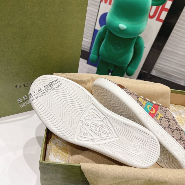 gucci頂級原版低幫鞋 古馳萬年經典情侶款小白鞋 男女款休閒板鞋 dx2765